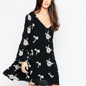 Free people “Emma” white and black flower dress